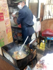 outdoor frying rice